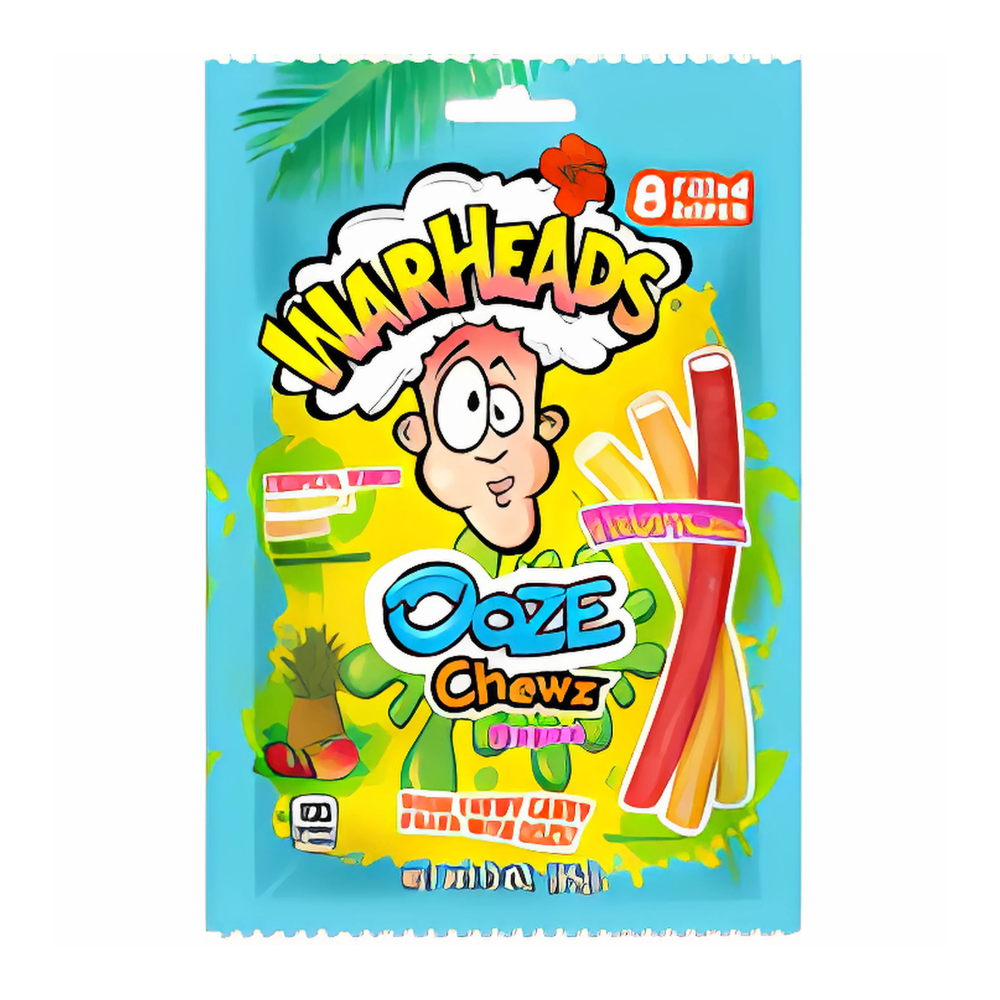 Warheads Ooze Chewz Trop. Ropes (12x85g)