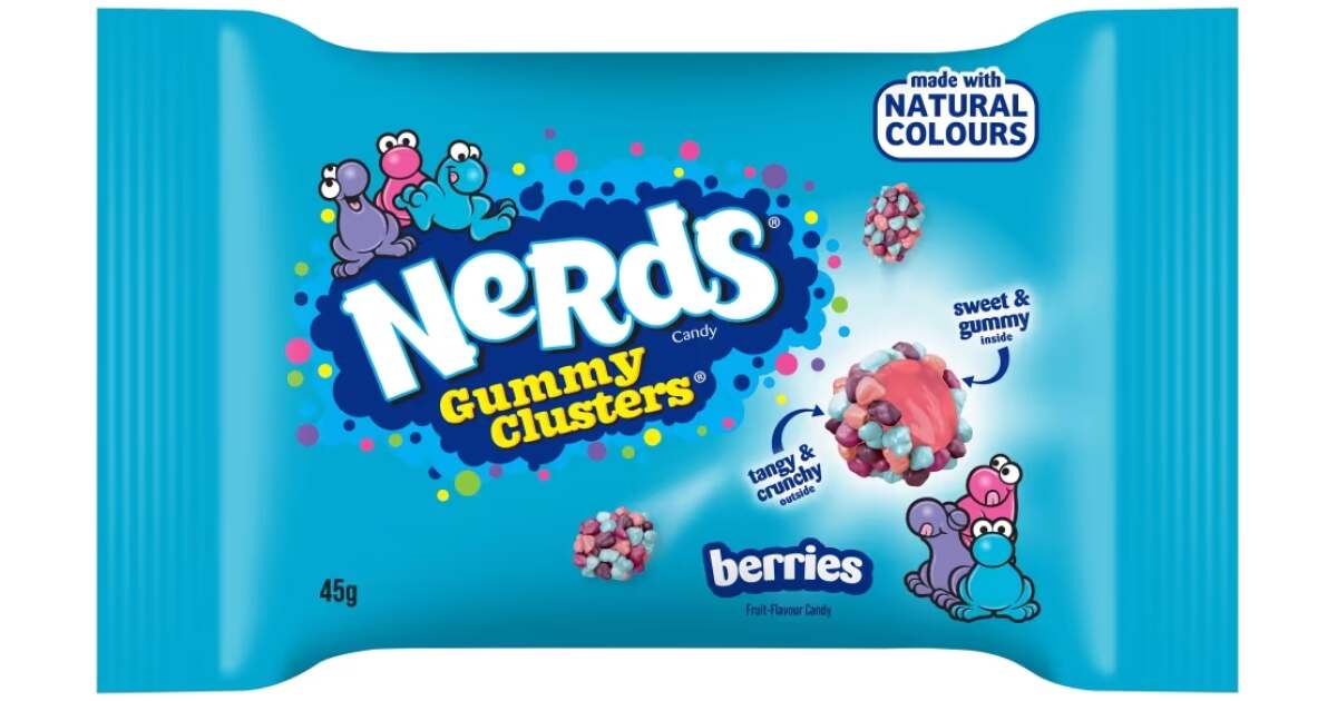 Nerds Gummy Clusters Berries 45g – bunte Beerengeschmack-Cluster, süß und crunchy