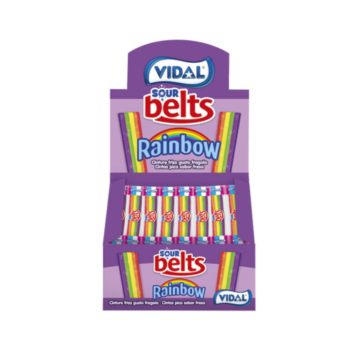 Vidal Wrapped Sour Rainbow Belts (1x1350g)
